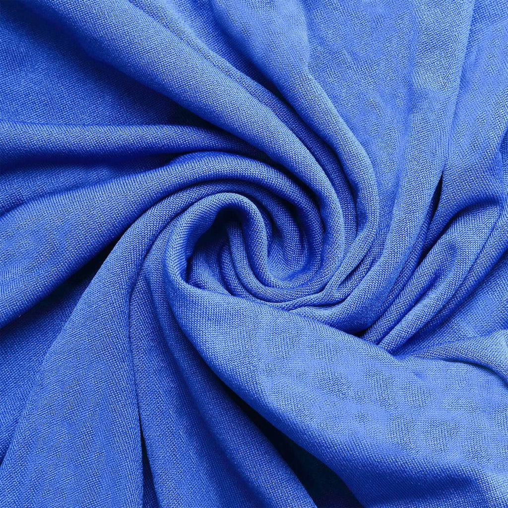 Set of 5 Royal Blue Spandex Cylinder Pedestal Stand Covers, Stretchable Pillar Prop Covers - 160 GSM - Bell Racket Store