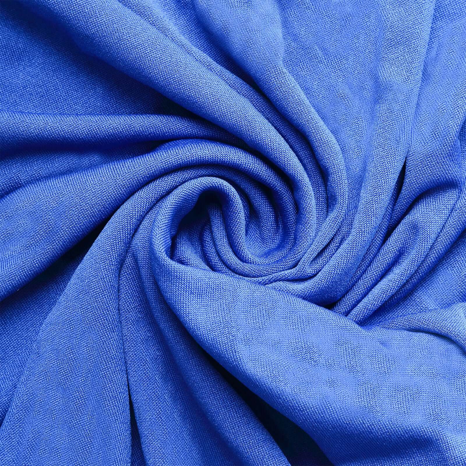 Set of 5 Royal Blue Spandex Cylinder Pedestal Stand Covers, Stretchable Pillar Prop Covers - 160 GSM - Bell Racket Store