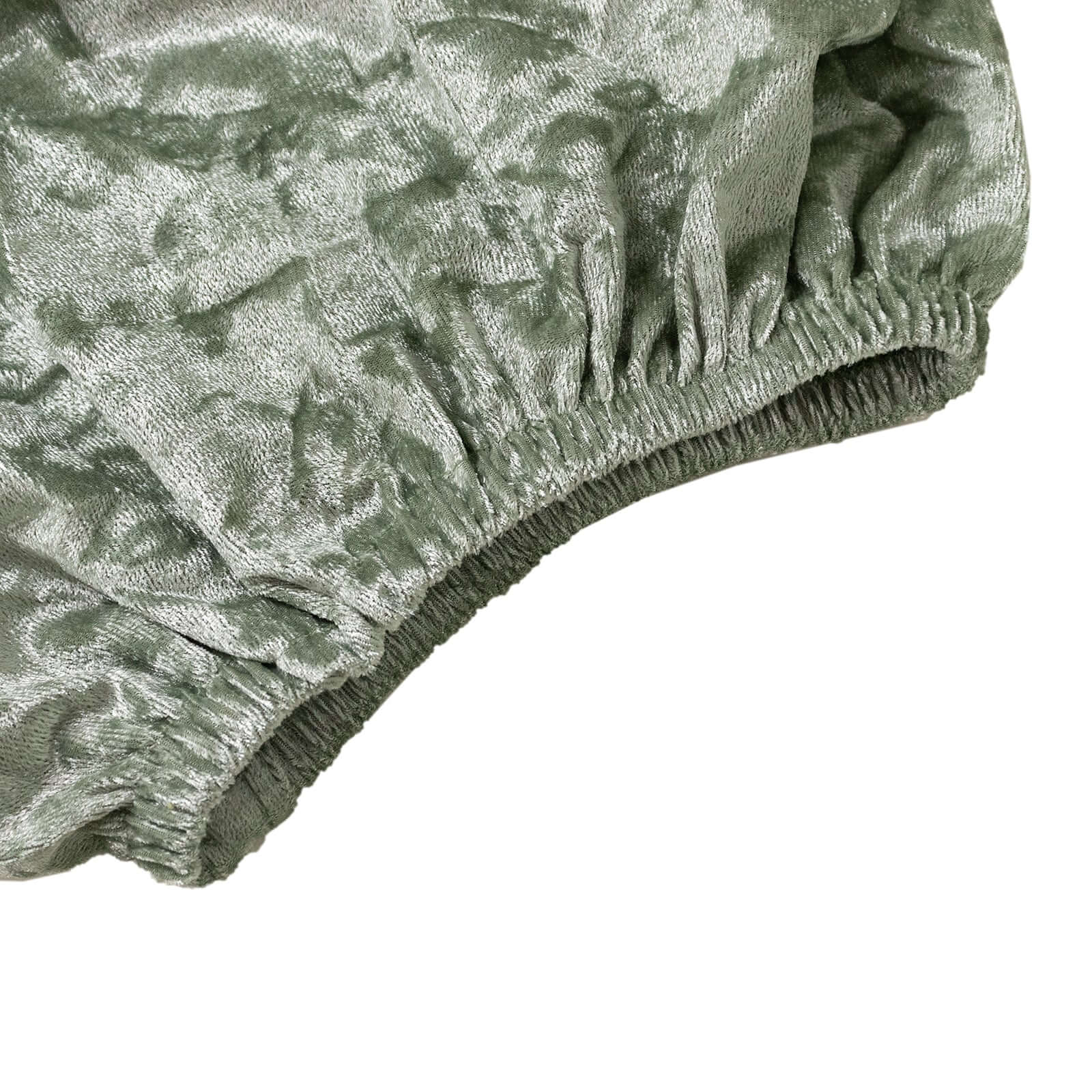 Set of 5 Sage Green Crushed Velvet Cylinder Pedestal Stand Covers, Premium Pillar Prop Covers - Bell Racket Store