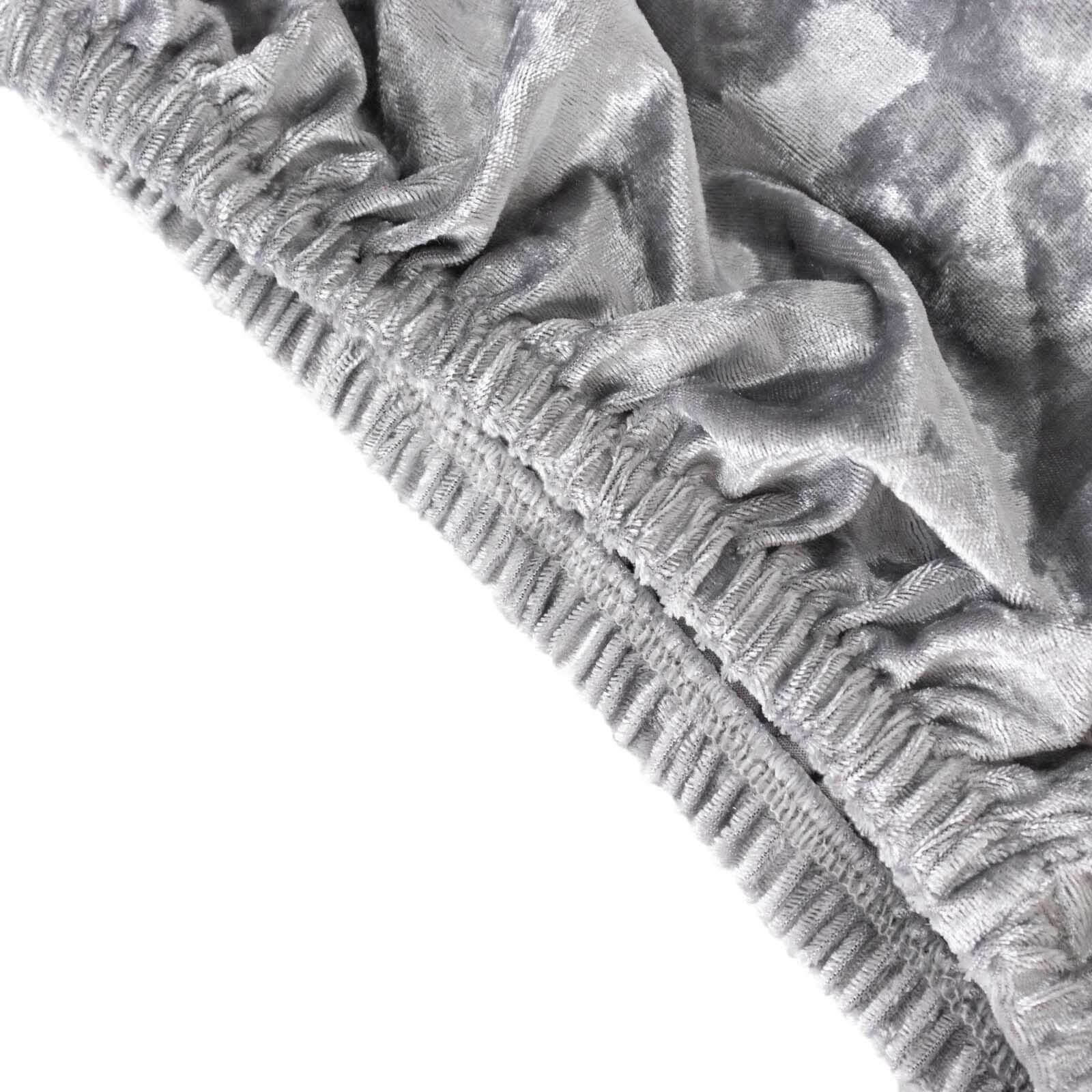 Set of 5 Silver Crushed Velvet Cylinder Pedestal Stand Covers, Premium Pillar Prop Covers - Bell Racket Store