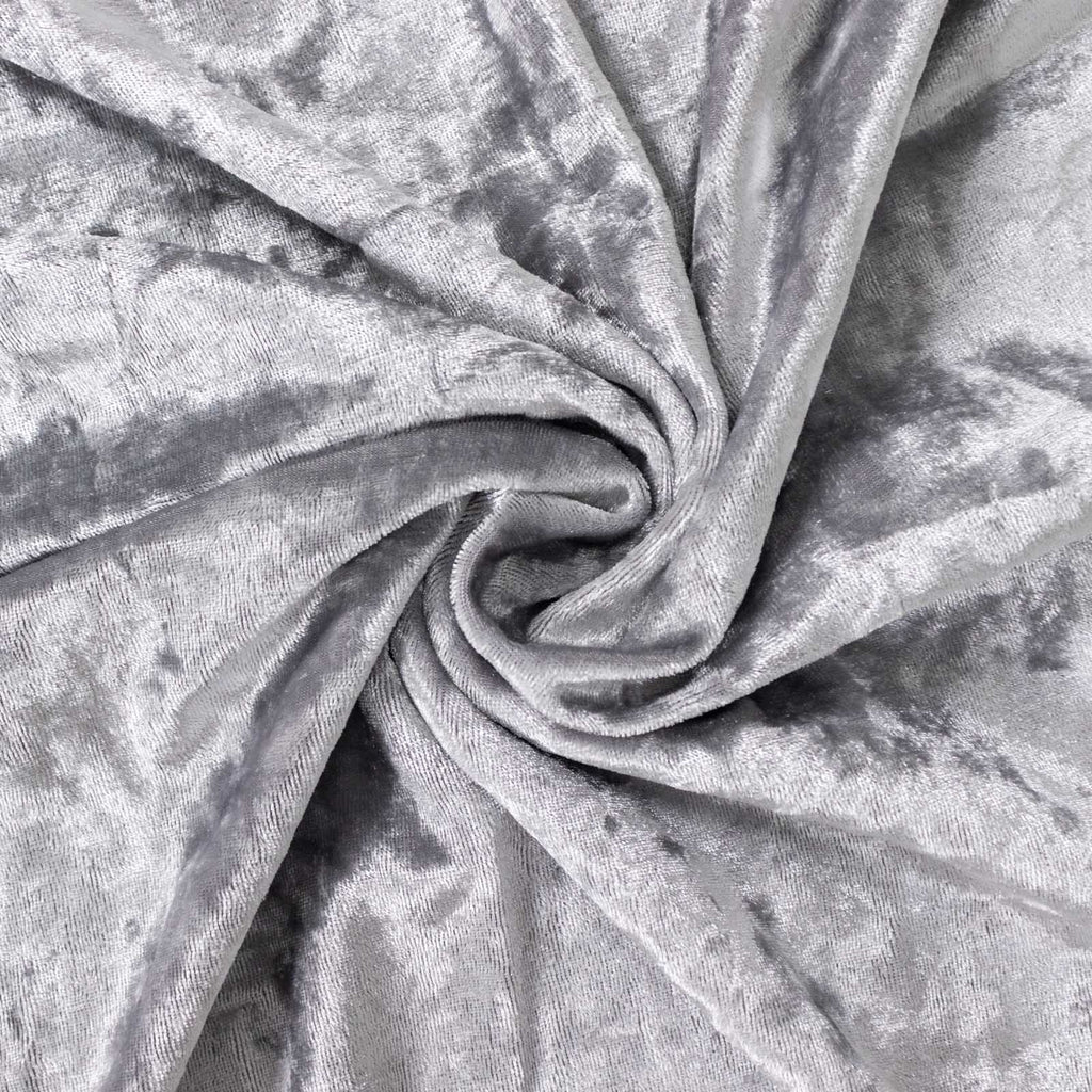 Set of 5 Silver Crushed Velvet Cylinder Pedestal Stand Covers, Premium Pillar Prop Covers - Bell Racket Store