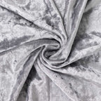 Set of 5 Silver Crushed Velvet Cylinder Pedestal Stand Covers, Premium Pillar Prop Covers - Bell Racket Store