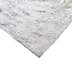 Set of 5 Silver Sequin Mesh Cylinder Pedestal Stand Covers with Leaf Vine Embroidery, Sparkly Sheer Tulle Pillar Prop Covers - Bell Racket Store