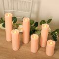 Set of 6 LED Flameless Luminaria Candles Drip Wax Blush - Battery Operated Pillar Lighting - Bell Racket Store