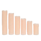 Set of 6 LED Flameless Luminaria Candles Drip Wax Blush - Battery Operated Pillar Lighting - Bell Racket Store
