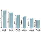 Set of 6 LED Flameless Luminaria Candles Drip Wax Dusty Blue - Battery Operated Pillar Lighting - Bell Racket Store