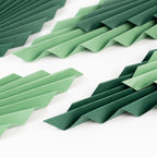 Set of 6 Mixed Green Leaves Hanging Paper Fans Backdrop Decor, Pre - Strung Foldable Tropical Palm Leaves Jungle Theme Party Supplies - 11",15" - Bell Racket Store