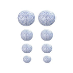 Set of 8 White Blue Hanging Chinese Lanterns in French Toile Floral Pattern, Festival Paper Lanterns - 6",8",10",14" - Bell Racket Store