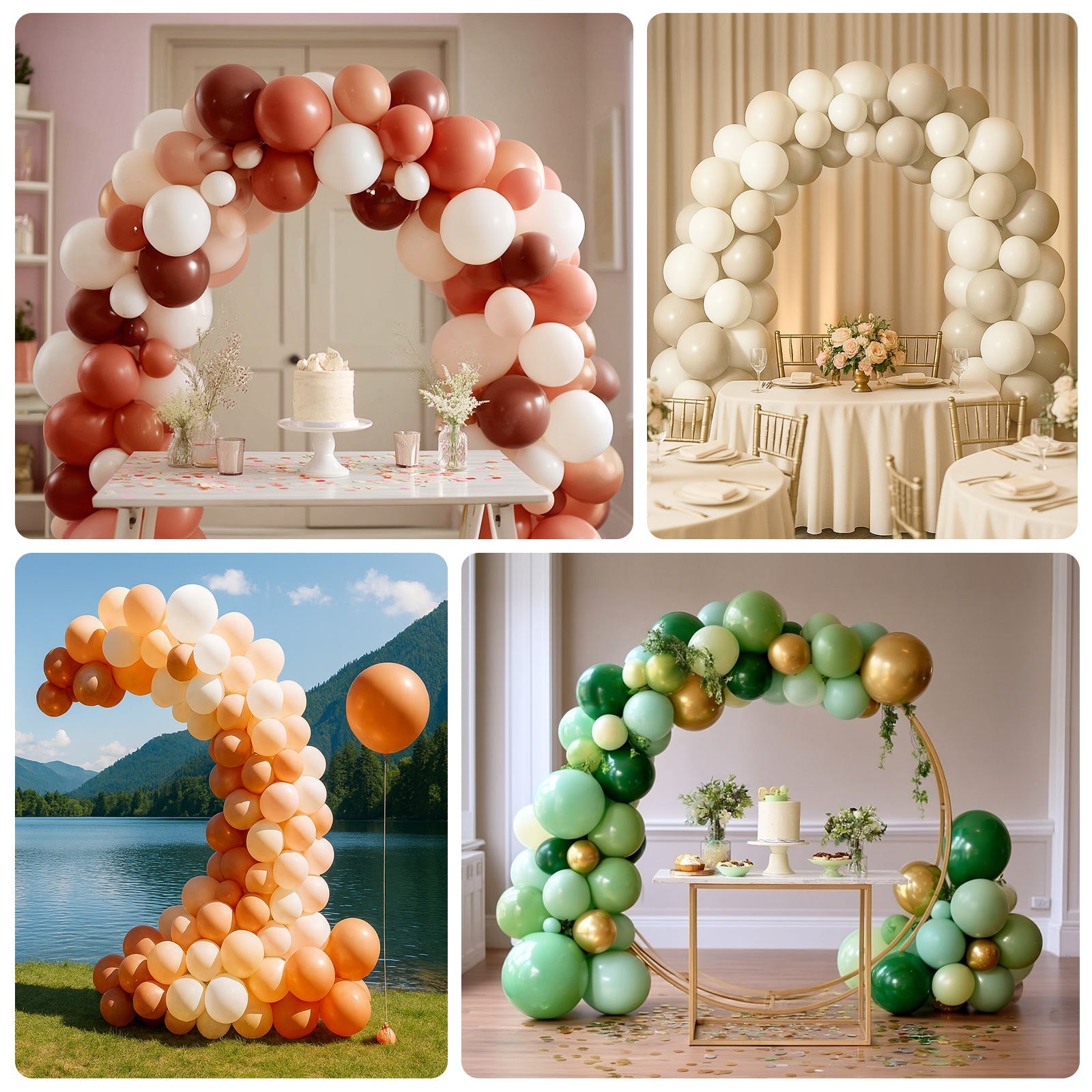 Set of 94 Rose Gold Pink Biodegradable Balloon Arch Kit, Thick Latex Party Balloon Garland - Bell Racket Store