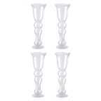 4-Pack Glass Trumpet Vases Pilsner Curved Design Clear - Stylish Flower Centerpieces for Events 20"