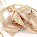 5 Pack Satin 20"x20" Napkins Nude - Luxurious Shine & Smooth Dinner Napkins