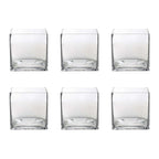 6-Pack Glass Flower Vases Heavy Duty Clear - Premium Table Centerpieces for Weddings 6"