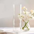 6-Pack Glass Flower Vases Cylinder Design Heavy Duty Clear - Stylish Centerpieces for Weddings 14"