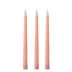 3-Pack LED Decorative Lighting Warm Flickering Blush - Flameless Taper Candles 11"