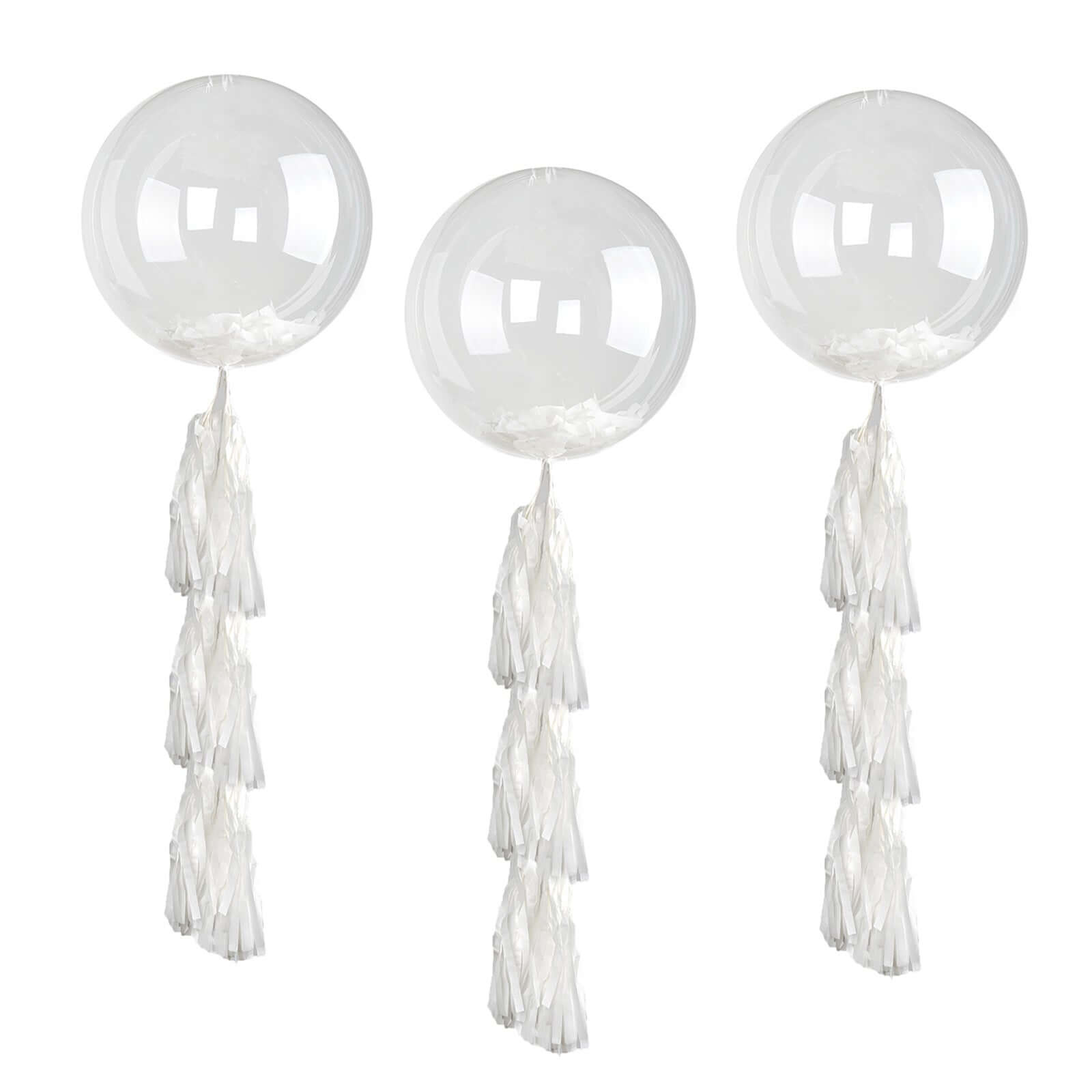 10 Pack 16" Clear Fully Transparent PVC Helium Air Bubble Balloons