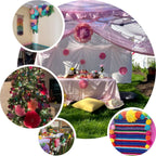 Set of 6 White Carnation 3D Paper Flowers Wall Decor - 7",9",11"