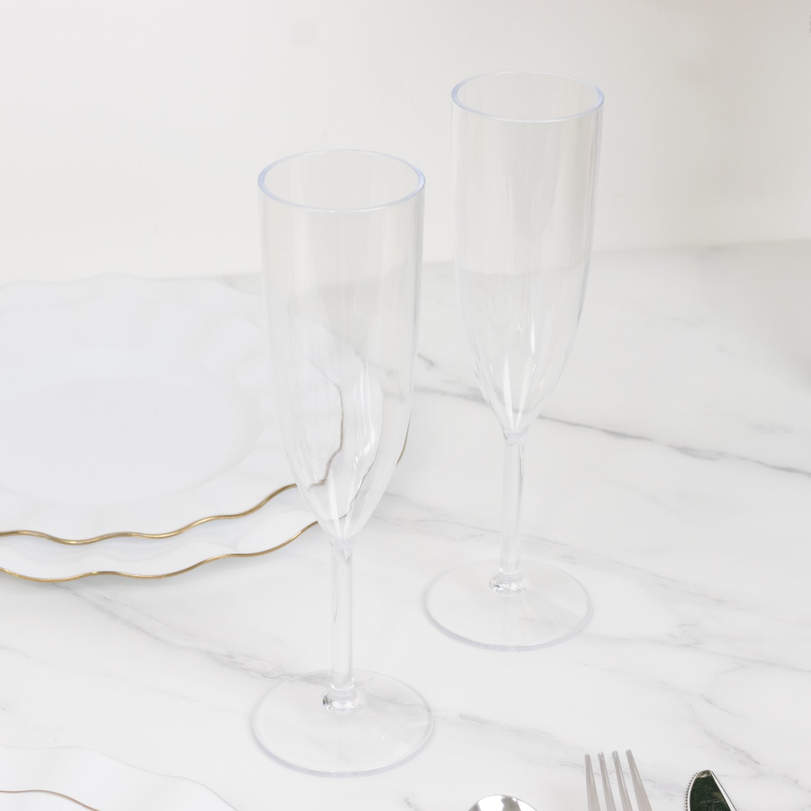 Shatterproof Champagne Flutes â€“ 12 Reusable 6oz Clear Plastic Toasting Glasses for Celebrations & Special Occasions - Bell Racket Store