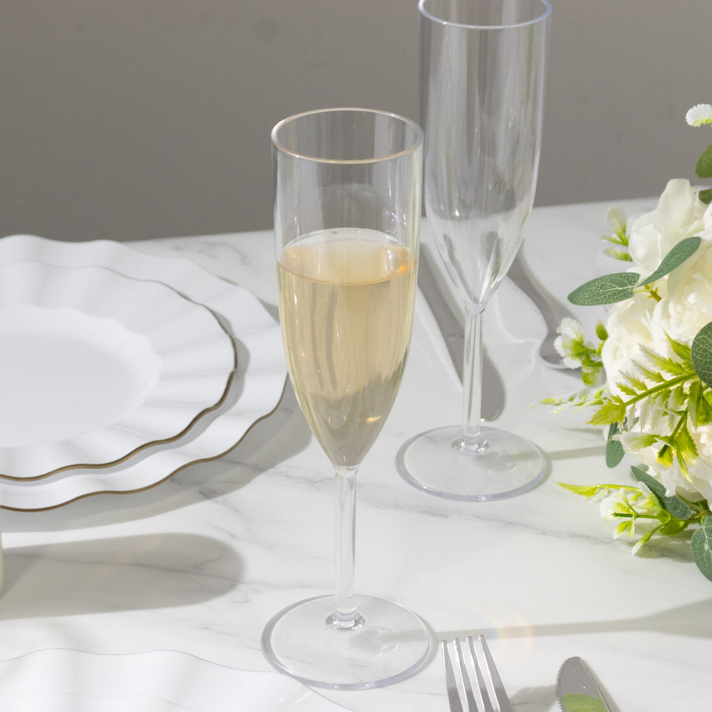 Shatterproof Champagne Flutes â€“ 12 Reusable 6oz Clear Plastic Toasting Glasses for Celebrations & Special Occasions - Bell Racket Store