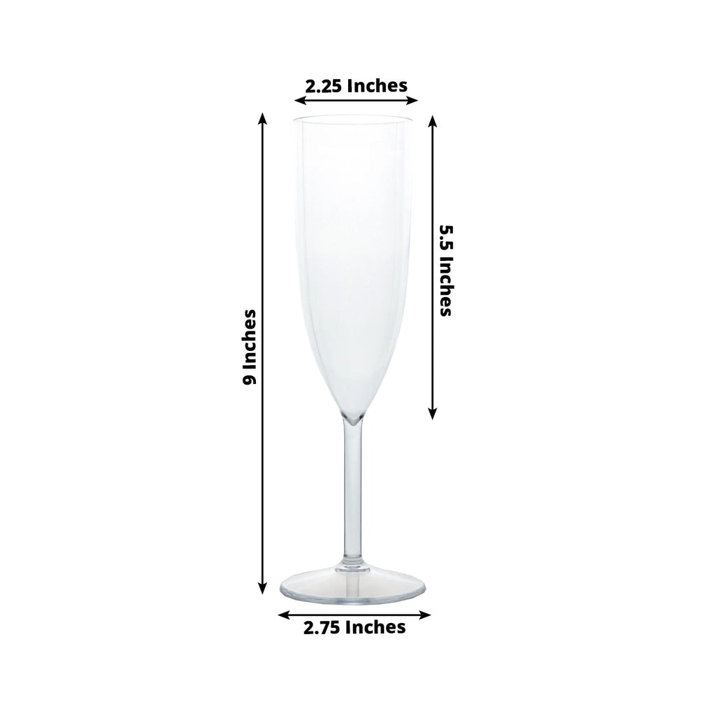 Shatterproof Champagne Flutes â€“ 12 Reusable 6oz Clear Plastic Toasting Glasses for Celebrations & Special Occasions - Bell Racket Store