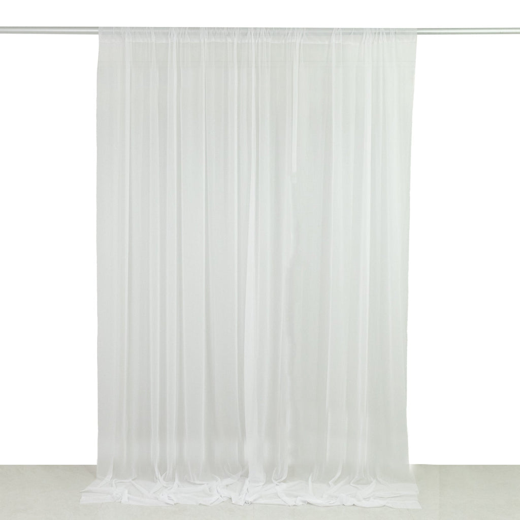 Sheer Backdrop Curtain Panel 10ft Ã— 10ft White â€“ Wedding Arch Drape with Rod Pocket - Bell Racket Store