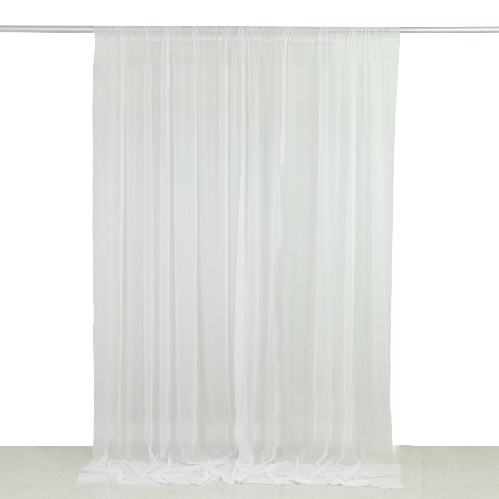 Sheer Backdrop Curtain Panel 10ft Ã— 10ft White â€“ Wedding Arch Drape with Rod Pocket - Bell Racket Store