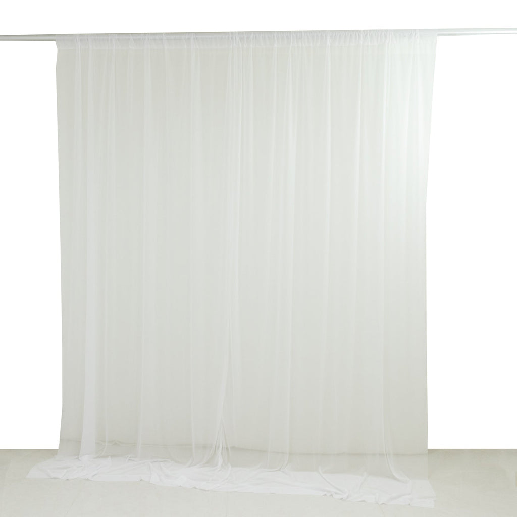 Sheer Backdrop Curtain Panel 10ft Ã— 10ft White â€“ Wedding Arch Drape with Rod Pocket - Bell Racket Store