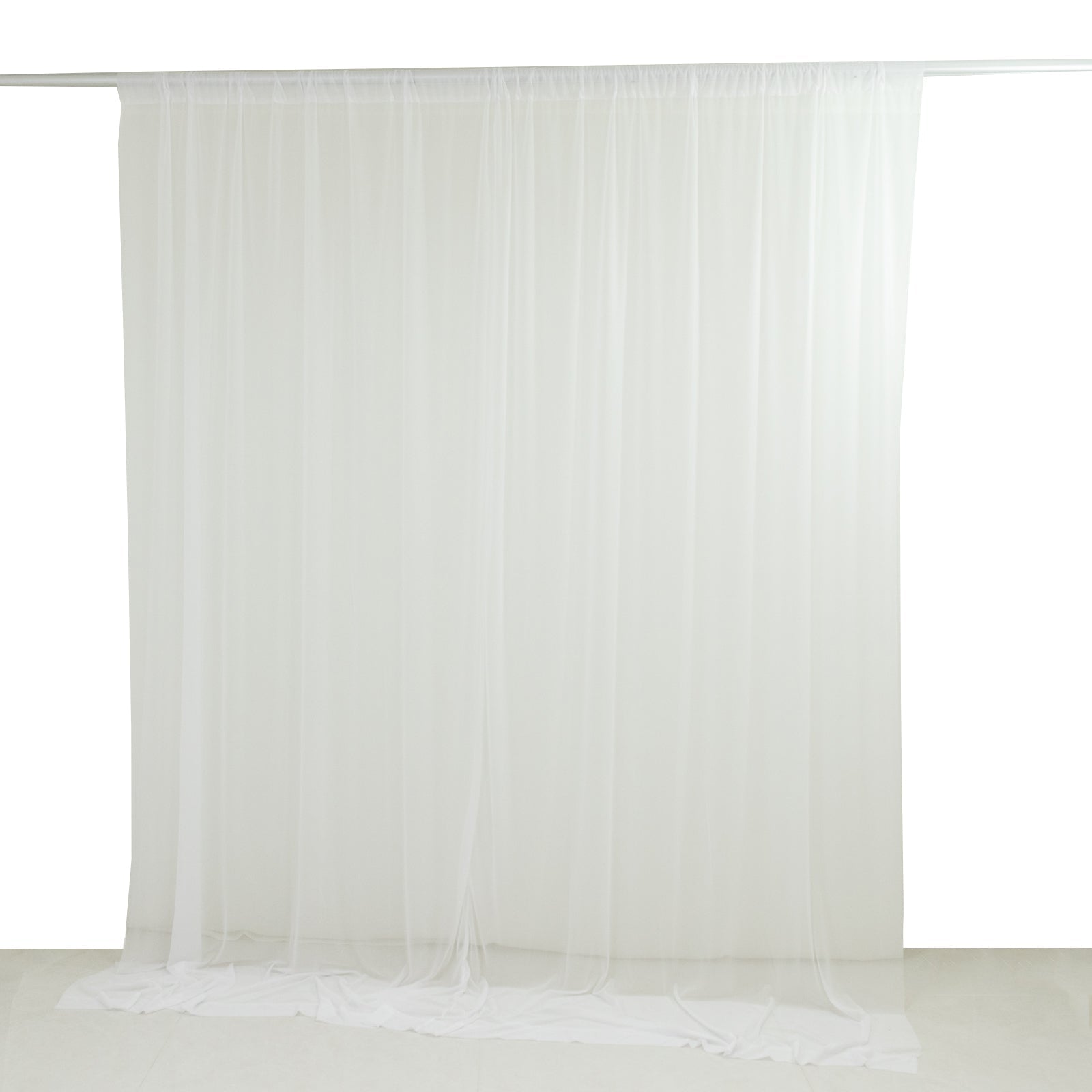 Sheer Backdrop Curtain Panel 10ft Ã— 10ft White â€“ Wedding Arch Drape with Rod Pocket - Bell Racket Store