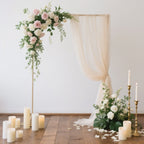 Sheer Backdrop Curtain Panel 5ft Ã— 10ft Beige â€“ Wedding Arch Drape with Rod Pocket - Bell Racket Store