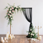 Sheer Backdrop Curtain Panel 5ft Ã— 10ft Black â€“ Wedding Arch Drape with Rod Pocket - Bell Racket Store
