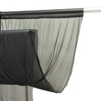 Sheer Backdrop Curtain Panel 5ft Ã— 10ft Black â€“ Wedding Arch Drape with Rod Pocket - Bell Racket Store