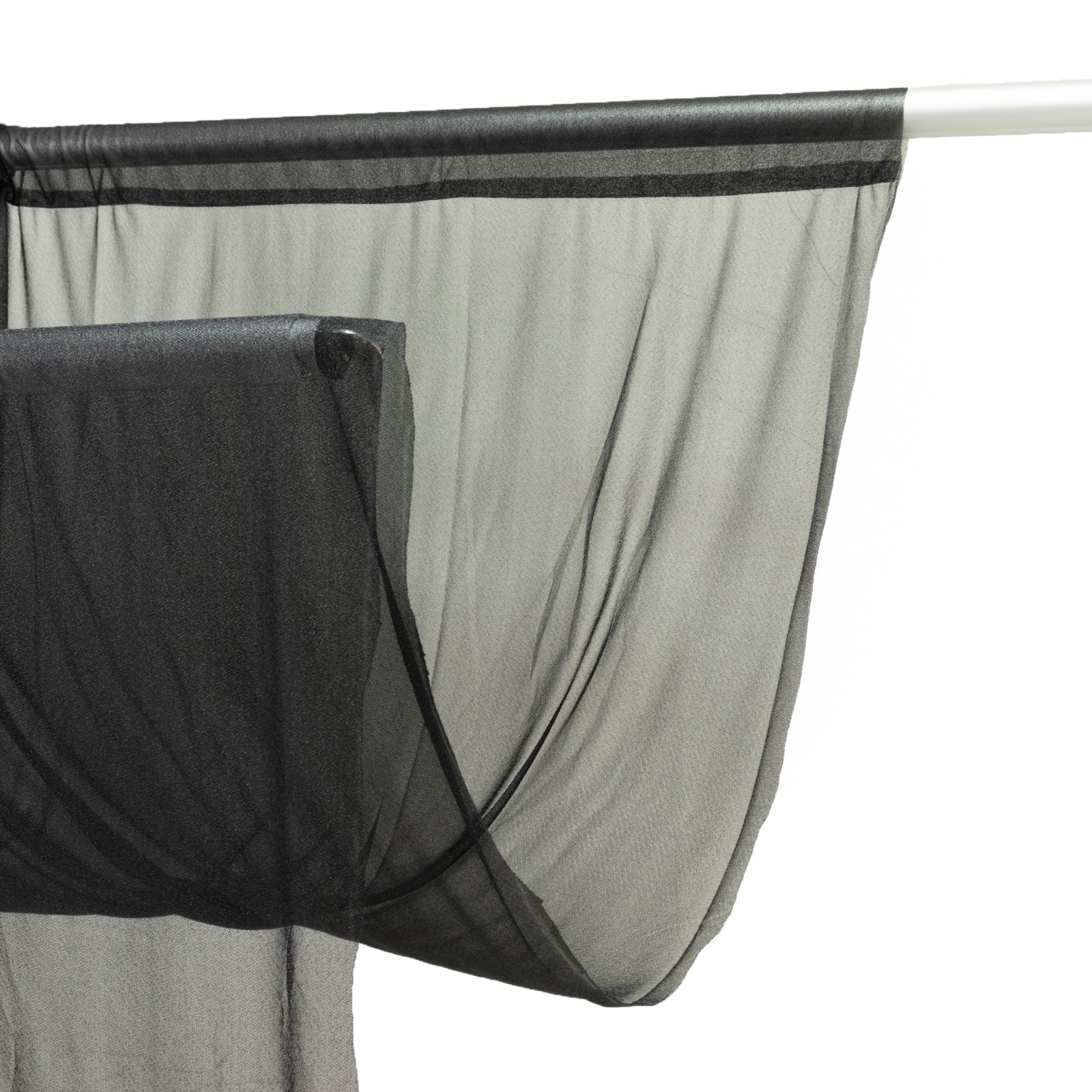 Sheer Backdrop Curtain Panel 5ft Ã— 10ft Black â€“ Wedding Arch Drape with Rod Pocket - Bell Racket Store
