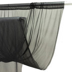 Sheer Backdrop Curtain Panel 5ft Ã— 10ft Black â€“ Wedding Arch Drape with Rod Pocket - Bell Racket Store