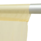 Sheer Backdrop Curtain Panel 5ft Ã— 10ft Champagne â€“ Wedding Arch Drape with Rod Pocket - Bell Racket Store