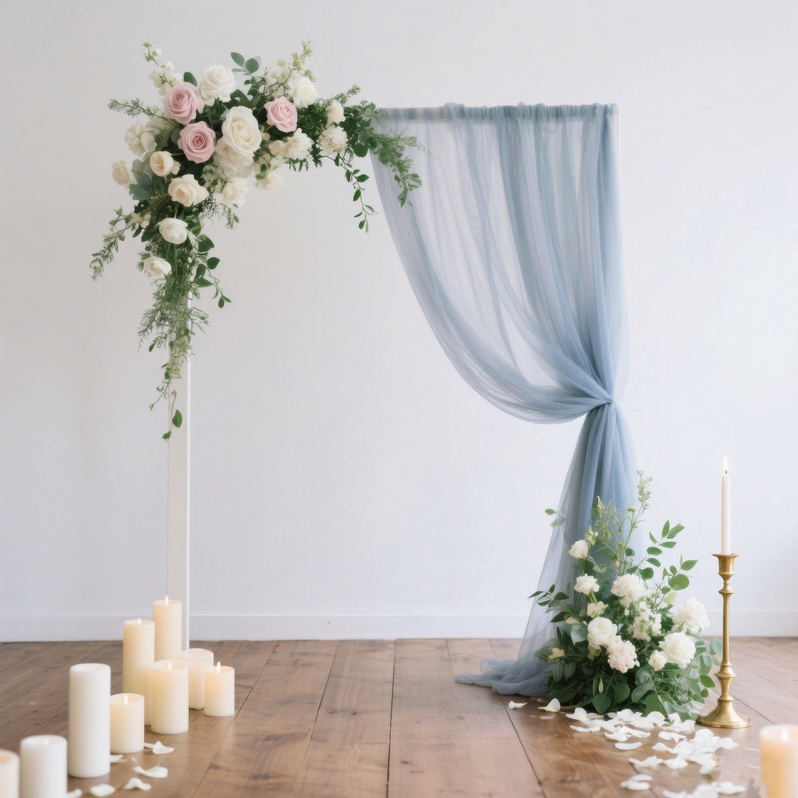 Sheer Backdrop Curtain Panel 5ft Ã— 10ft Dusty Blue â€“ Wedding Arch Drape with Rod Pocket - Bell Racket Store