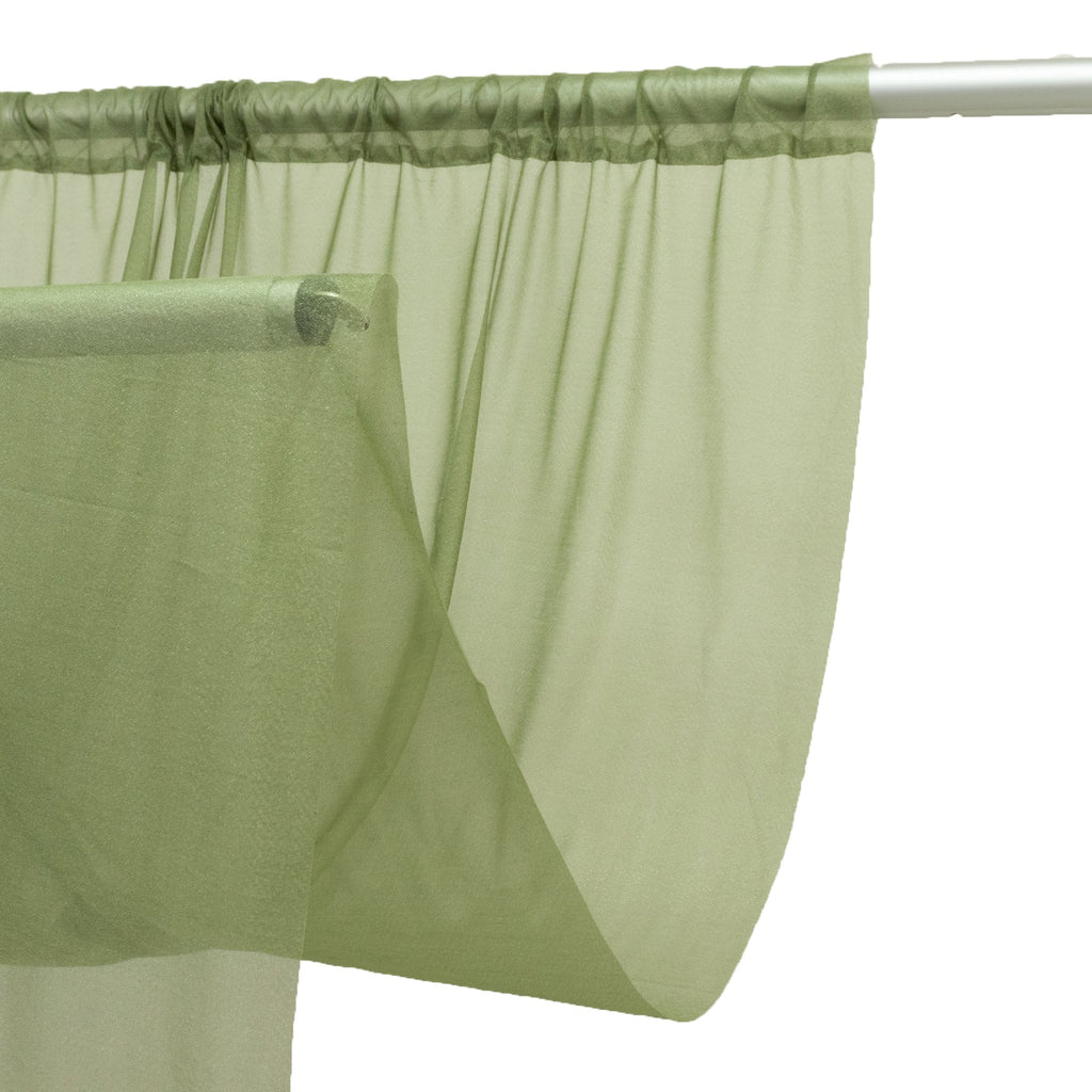 Sheer Backdrop Curtain Panel 5ft Ã— 10ft Dusty Sage Green â€“ Wedding Arch Drape with Rod Pocket - Bell Racket Store
