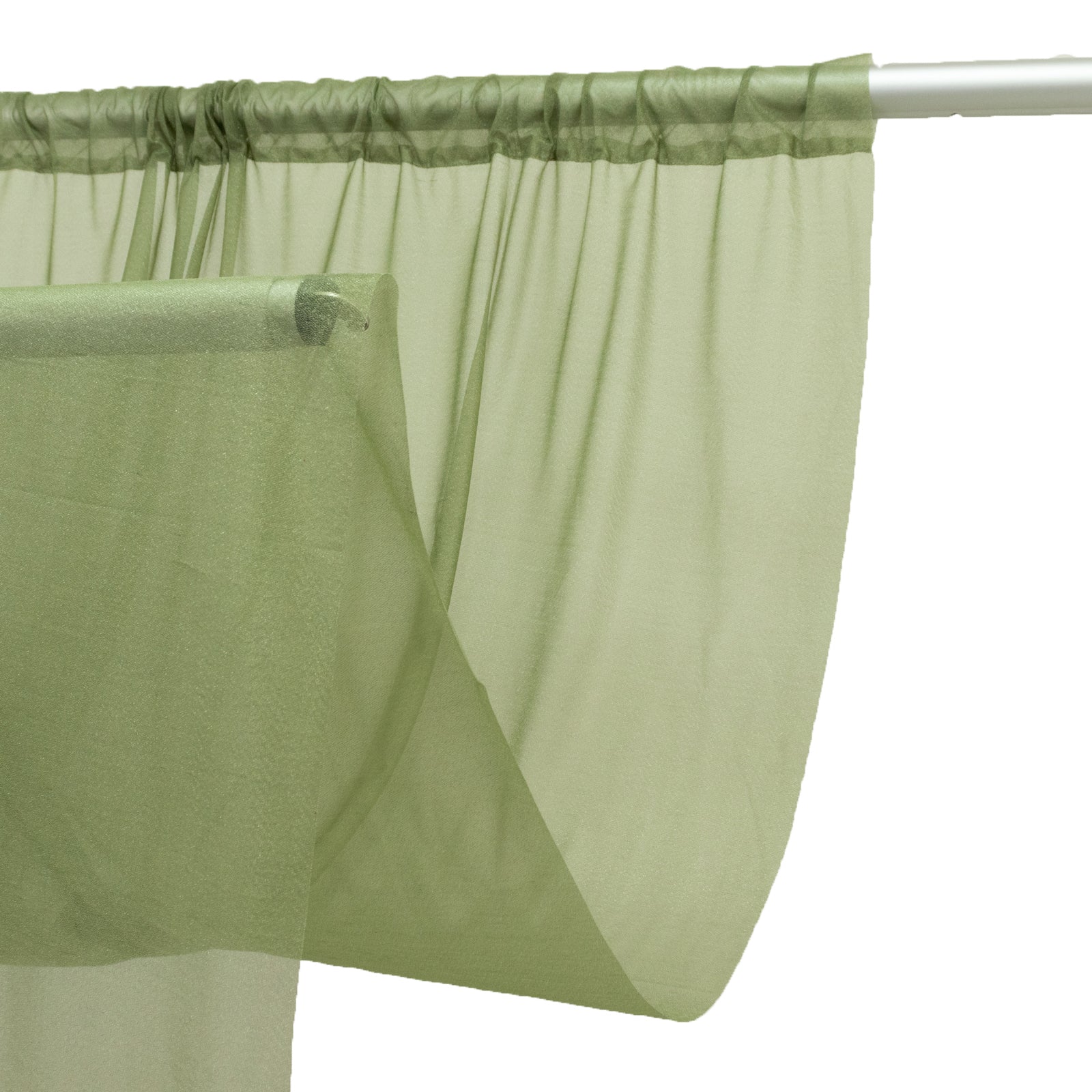 Sheer Backdrop Curtain Panel 5ft Ã— 10ft Dusty Sage Green â€“ Wedding Arch Drape with Rod Pocket - Bell Racket Store