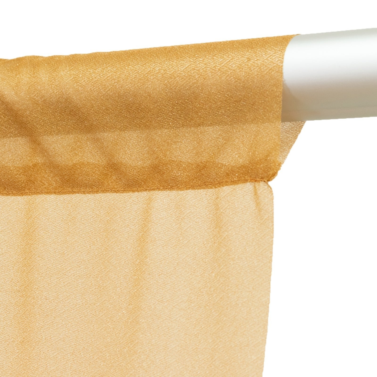 Sheer Backdrop Curtain Panel 5ft Ã— 10ft Gold â€“ Wedding Arch Drape with Rod Pocket - Bell Racket Store