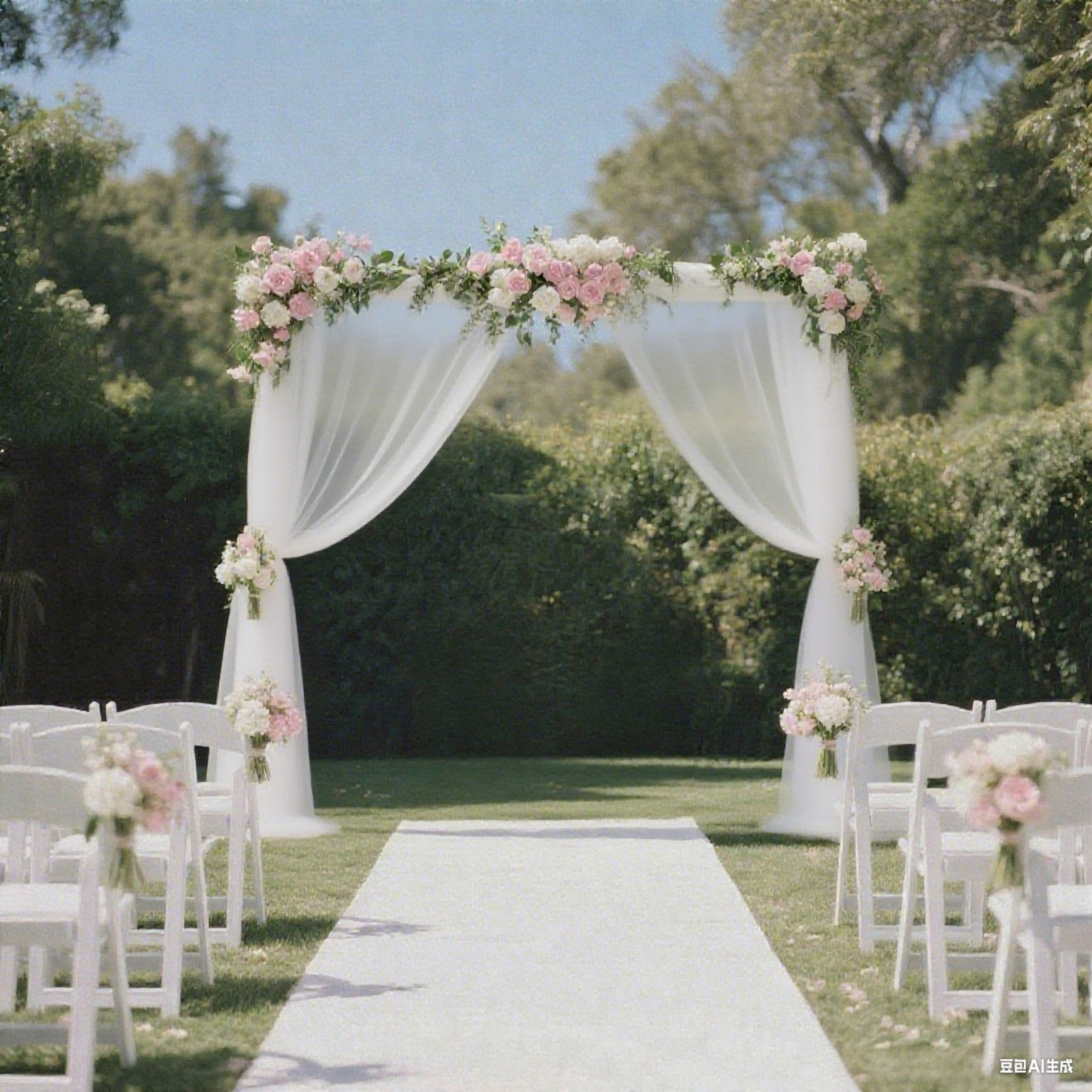 Sheer Backdrop Curtain Panel 5ft Ã— 10ft Ivory â€“ Wedding Arch Drape with Rod Pocket - Bell Racket Store
