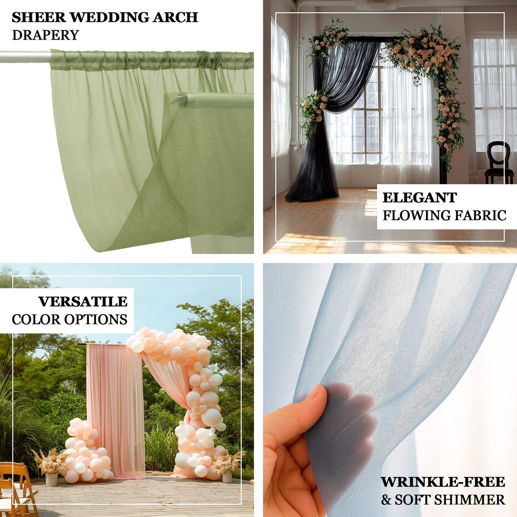 Sheer Backdrop Curtain Panel 5ft Ã— 10ft Ivory â€“ Wedding Arch Drape with Rod Pocket - Bell Racket Store