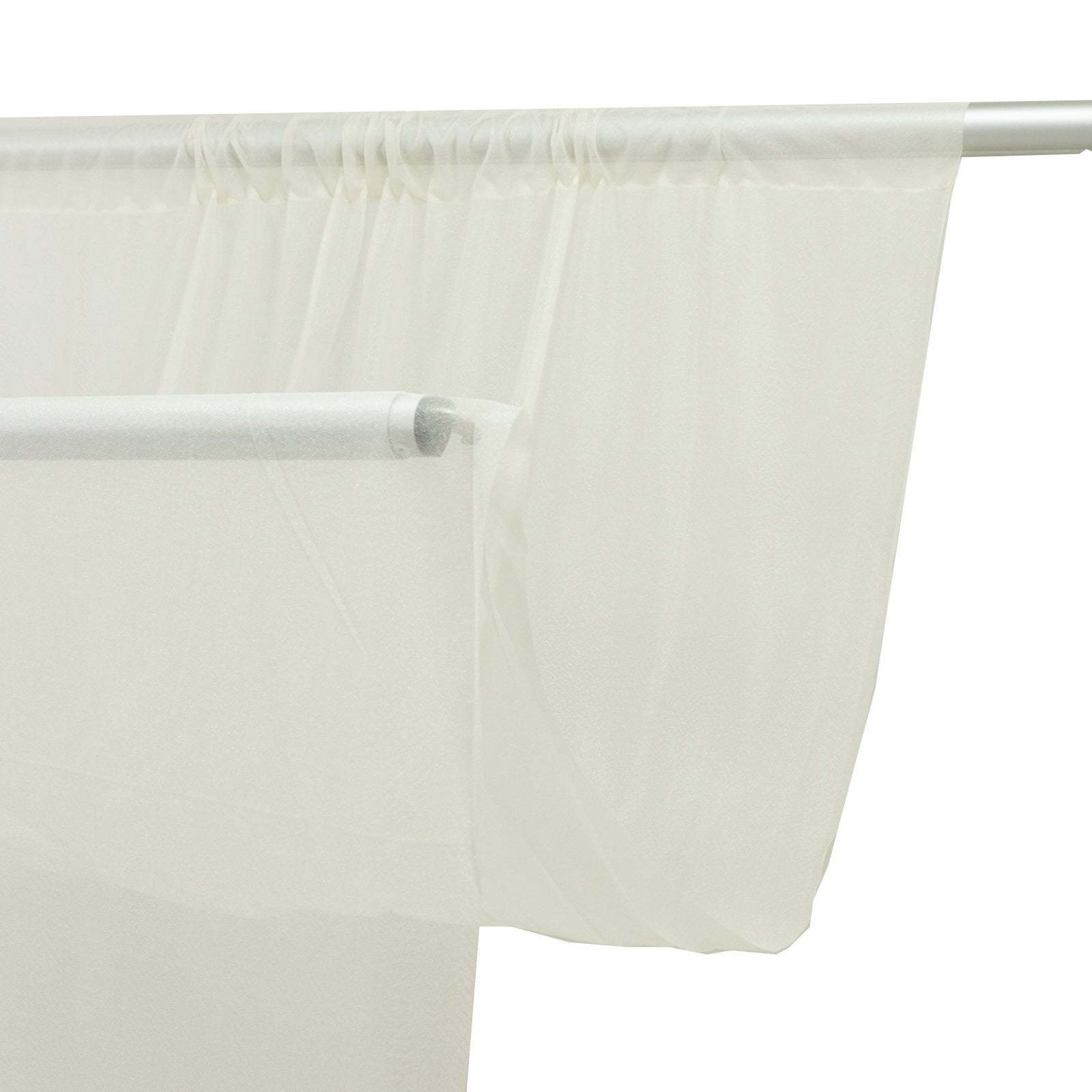 Sheer Backdrop Curtain Panel 5ft Ã— 10ft Ivory â€“ Wedding Arch Drape with Rod Pocket - Bell Racket Store