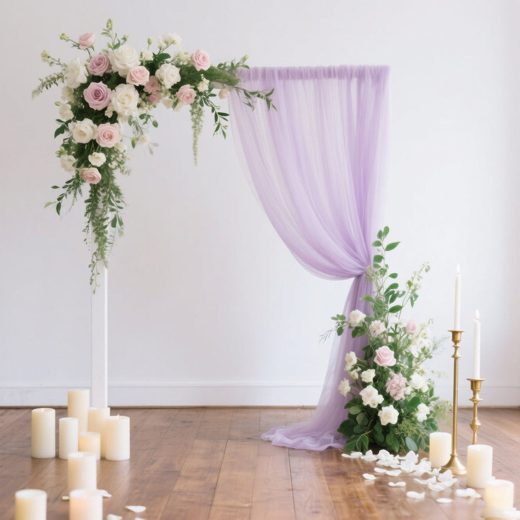 Sheer Backdrop Curtain Panel 5ft Ã— 10ft Lavender Lilac â€“ Wedding Arch Drape with Rod Pocket - Bell Racket Store