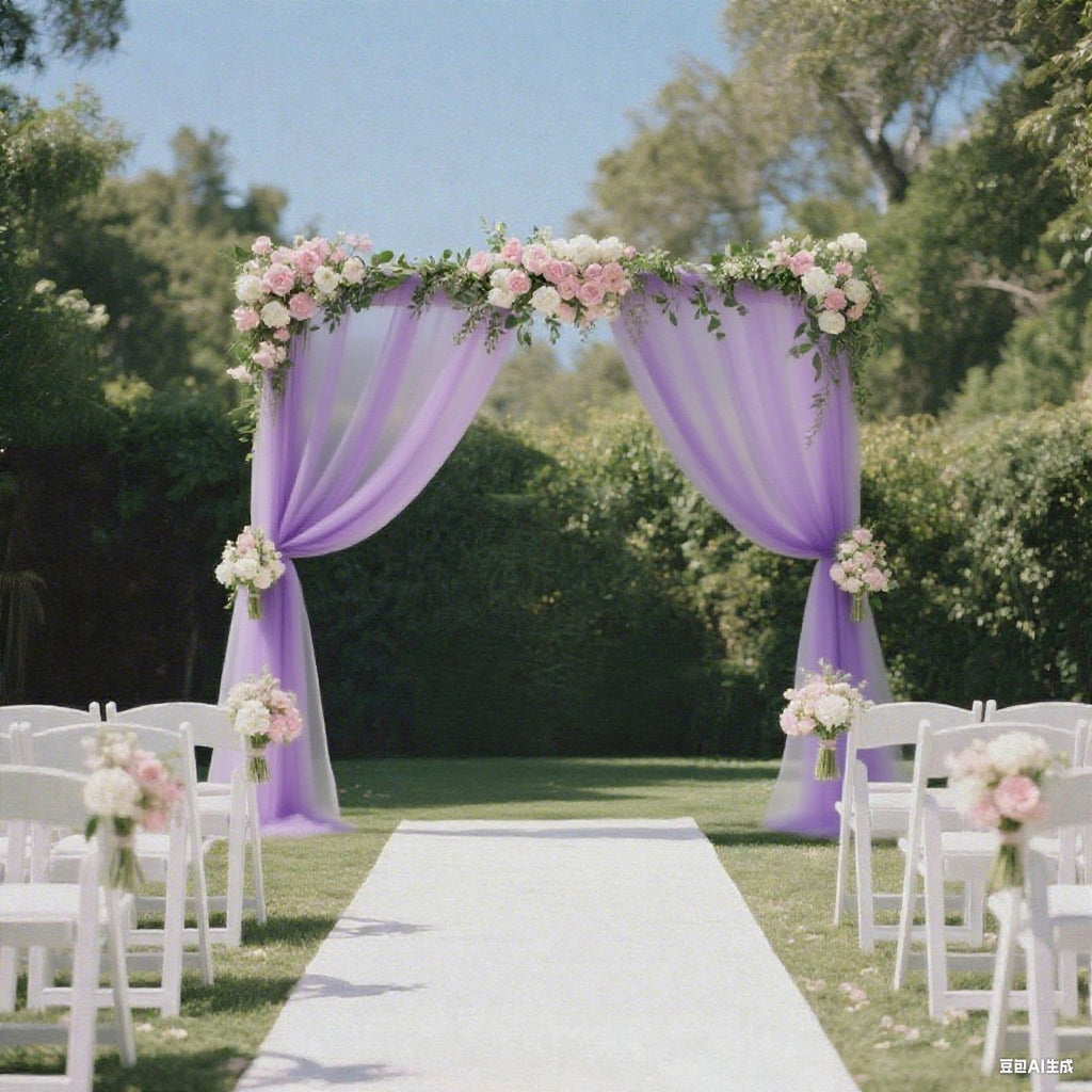 Sheer Backdrop Curtain Panel 5ft Ã— 10ft Lavender Lilac â€“ Wedding Arch Drape with Rod Pocket - Bell Racket Store