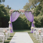 Sheer Backdrop Curtain Panel 5ft Ã— 10ft Lavender Lilac â€“ Wedding Arch Drape with Rod Pocket - Bell Racket Store
