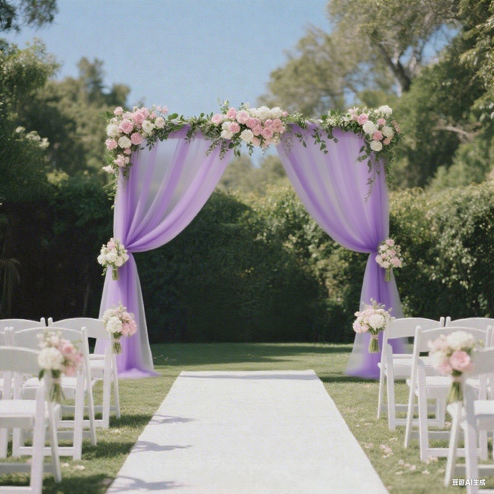 Sheer Backdrop Curtain Panel 5ft Ã— 10ft Lavender Lilac â€“ Wedding Arch Drape with Rod Pocket - Bell Racket Store