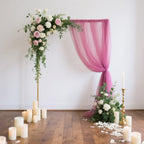 Sheer Backdrop Curtain Panel 5ft Ã— 10ft Mauve Cinnamon Rose â€“ Wedding Arch Drape with Rod Pocket - Bell Racket Store