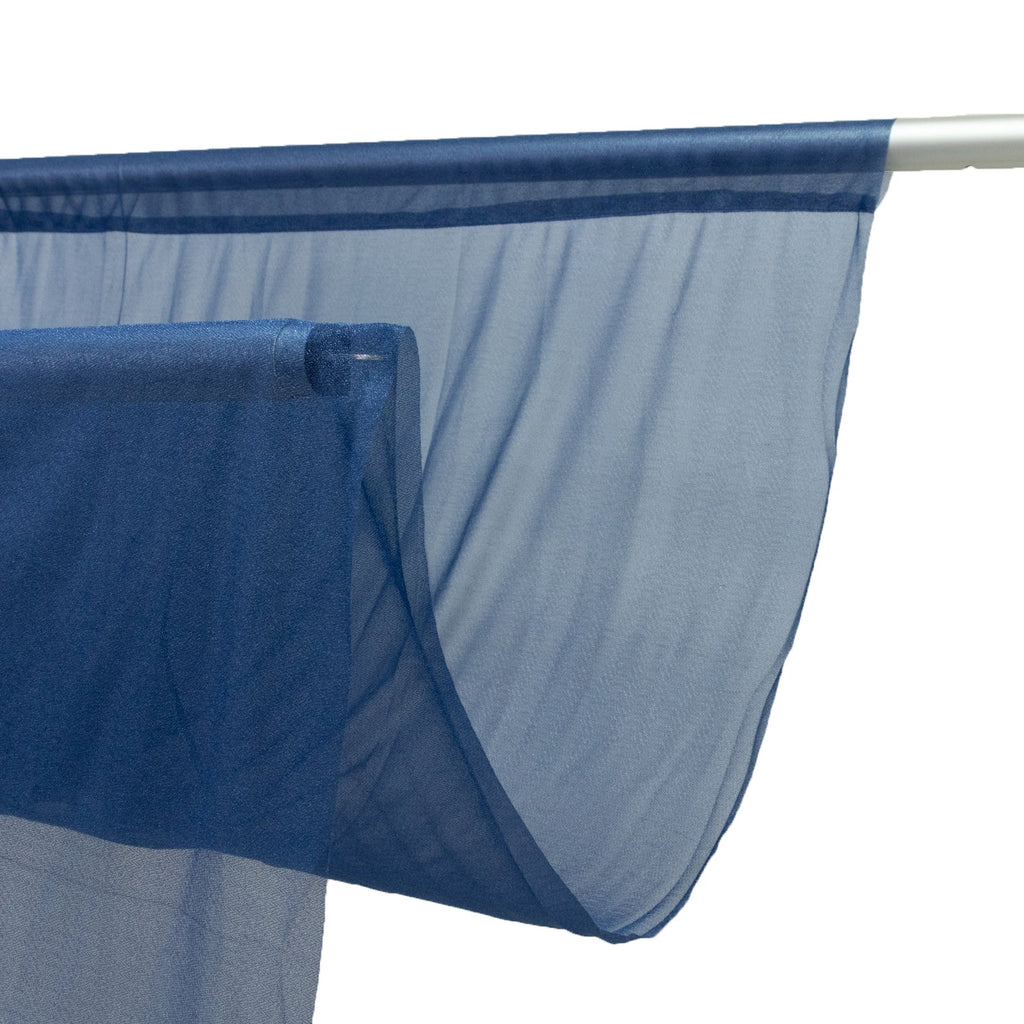 Sheer Backdrop Curtain Panel 5ft Ã— 10ft Navy Blue â€“ Wedding Arch Drape with Rod Pocket - Bell Racket Store