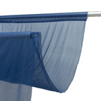 Sheer Backdrop Curtain Panel 5ft Ã— 10ft Navy Blue â€“ Wedding Arch Drape with Rod Pocket - Bell Racket Store