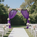 Sheer Backdrop Curtain Panel 5ft Ã— 10ft Purple â€“ Wedding Arch Drape with Rod Pocket - Bell Racket Store