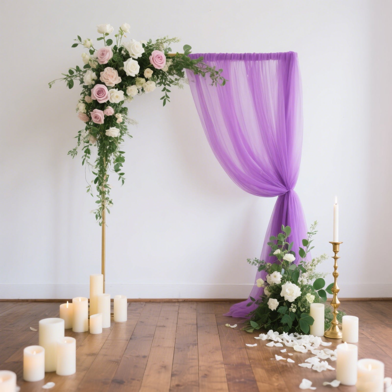 Sheer Backdrop Curtain Panel 5ft Ã— 10ft Purple â€“ Wedding Arch Drape with Rod Pocket - Bell Racket Store