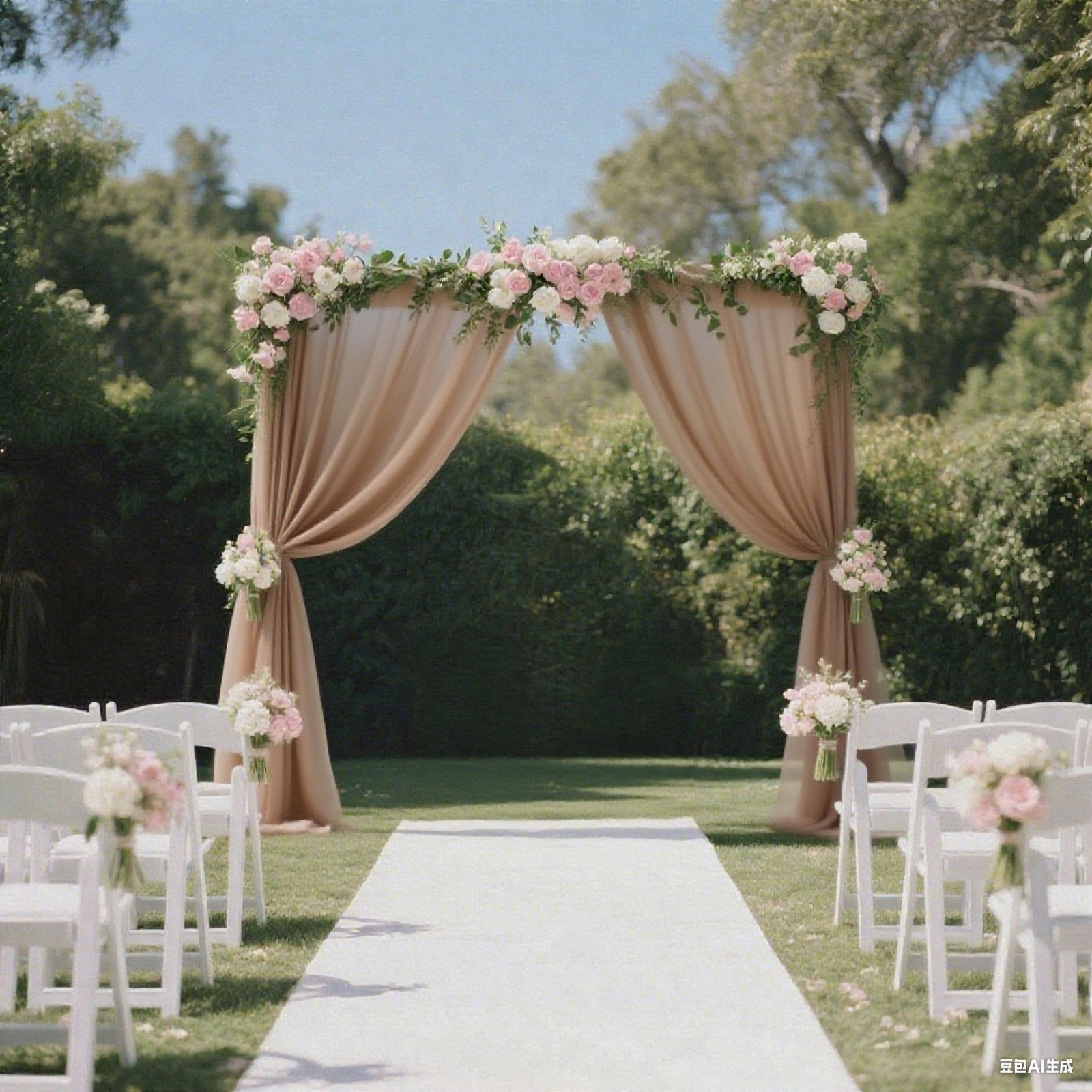 Sheer Backdrop Curtain Panel 5ft Ã— 10ft Taupe â€“ Wedding Arch Drape with Rod Pocket - Bell Racket Store
